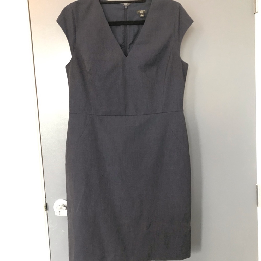 Elegant Navy V-Neck Dress - great for business/formal